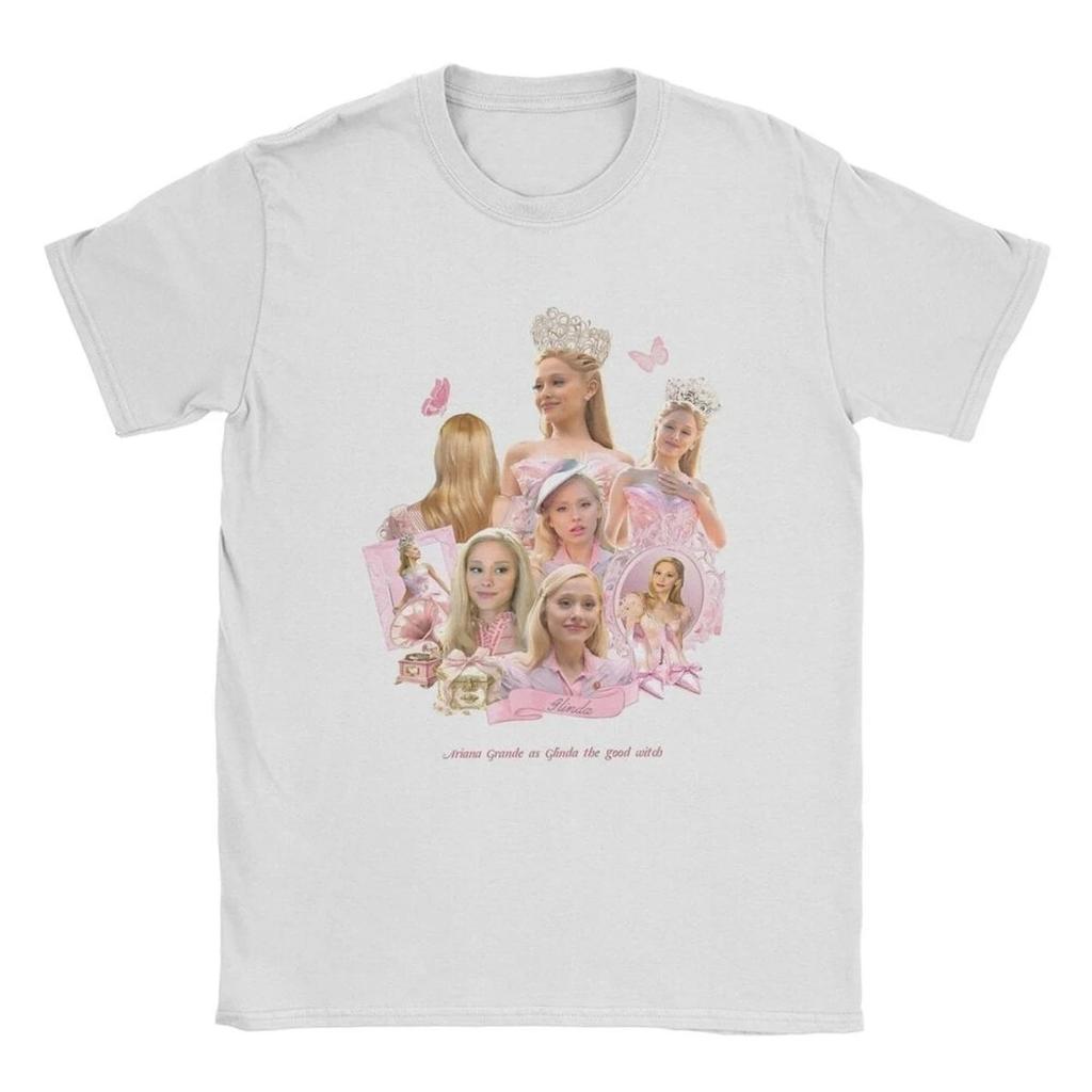 Mode Böse Glinda Tonale Pose T-Shirts Herren O-Ausschnitt Reine Baumwolle T-Shirts Magischer Film Kurzarm T-Shirt Geschenk Kleidung weich