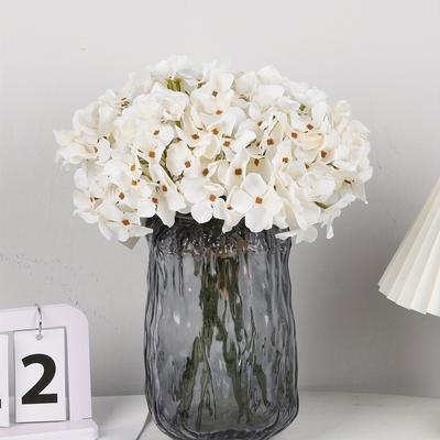 3 Gesimuleerde Handgebrande Hortensia Decoratieve Boeketten, Geschikt voor Buiten Huwelijksceremonie Receptie Ingang Feest Banket Ezel Muurdecoratie