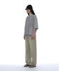 PARTIMENTO WOMEN Frill Trim Henley Neck Tee_Melange
