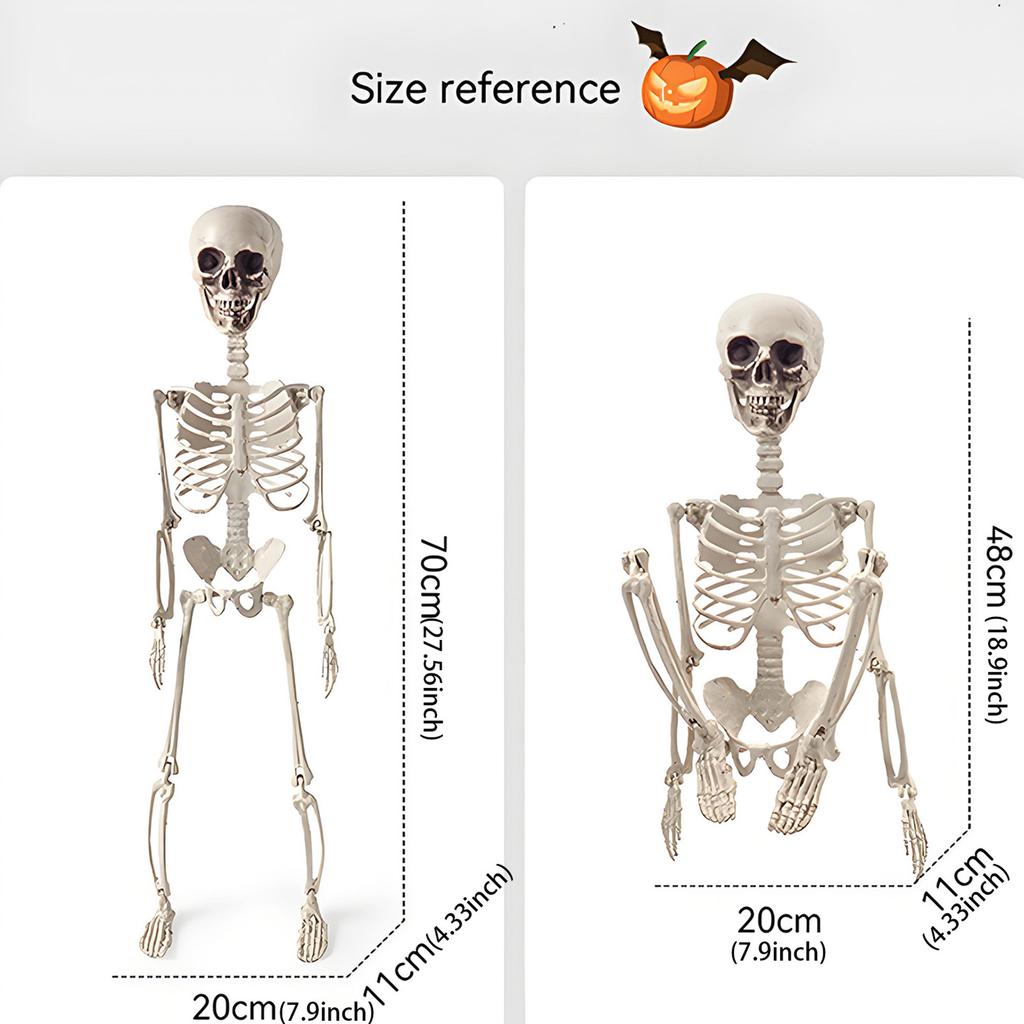 Décoration Squelette d'Halloween Effrayante avec Articulations Articulées pour Maison Hantée Fête à Thème Gothique Décoration de Maison