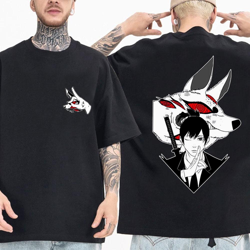 Anime Chainsaw Man Hayakawa Aki Summon Fox Devil Kon Graphic Tshirt Summer Men Women Fashion Manga Lovers Merch T Shirts Tops