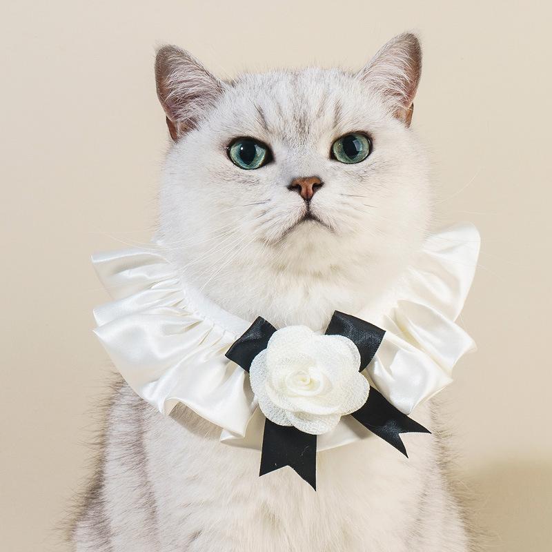 

Camellia scarf new cat collar cat necklace decoration dog jewelry accessories bow bell pet s fits around 1.5-4kg