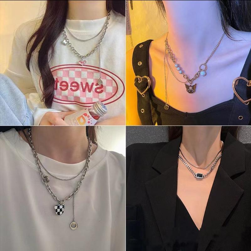 New pearl necklace women's light luxury niche versatile sweater collarbone chain premium love butterfly pendant