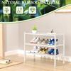 3-Tier Bamboo Shoe Rack - Free Standing Space-Saving Shoe Shelf Organizer for Small Spaces, Stackable Eco-Friendly