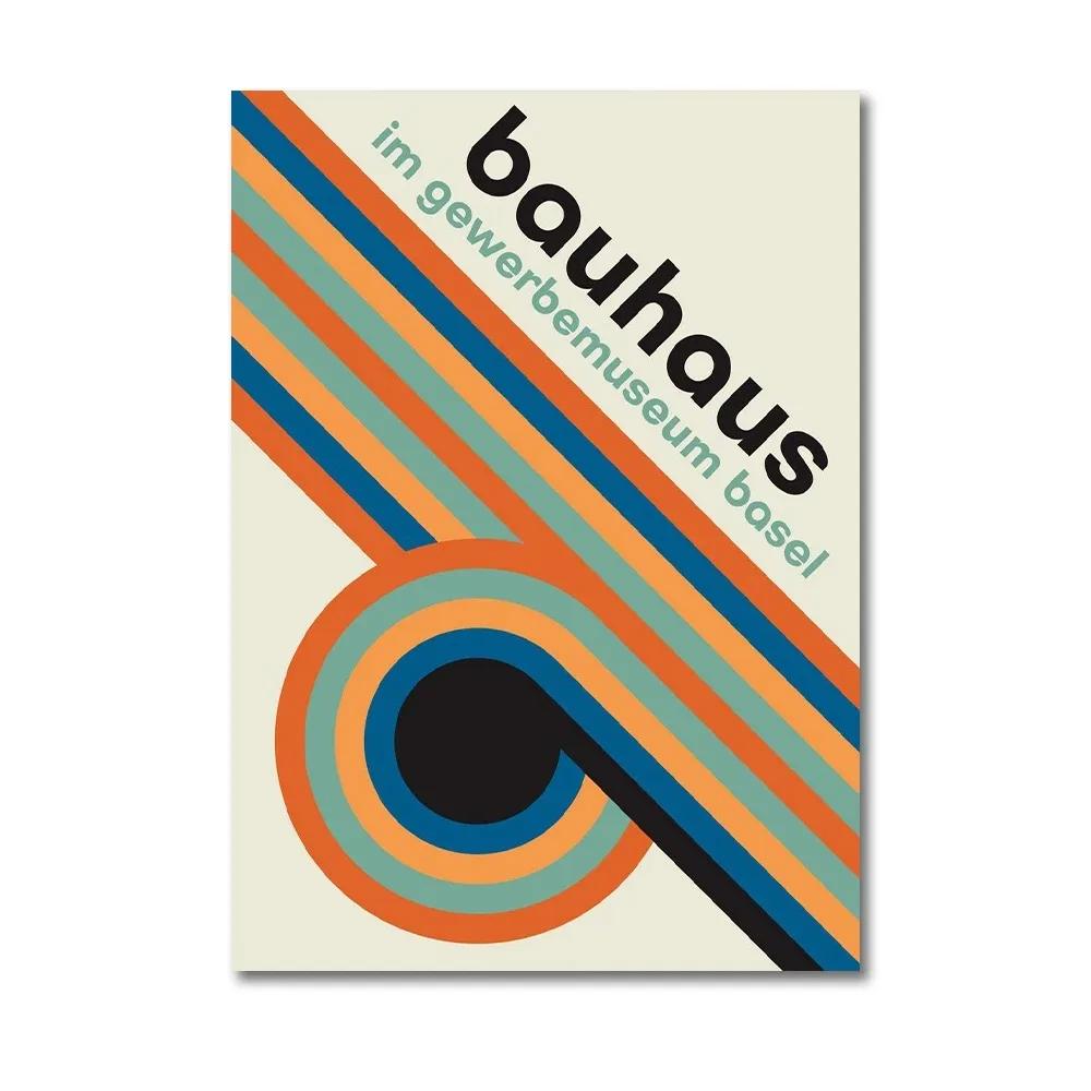 Bauhaus Contemporary Canvas Painting Abstract Geometric Line Pictures Wall Art Decorative Posters Prints for Living Room Home