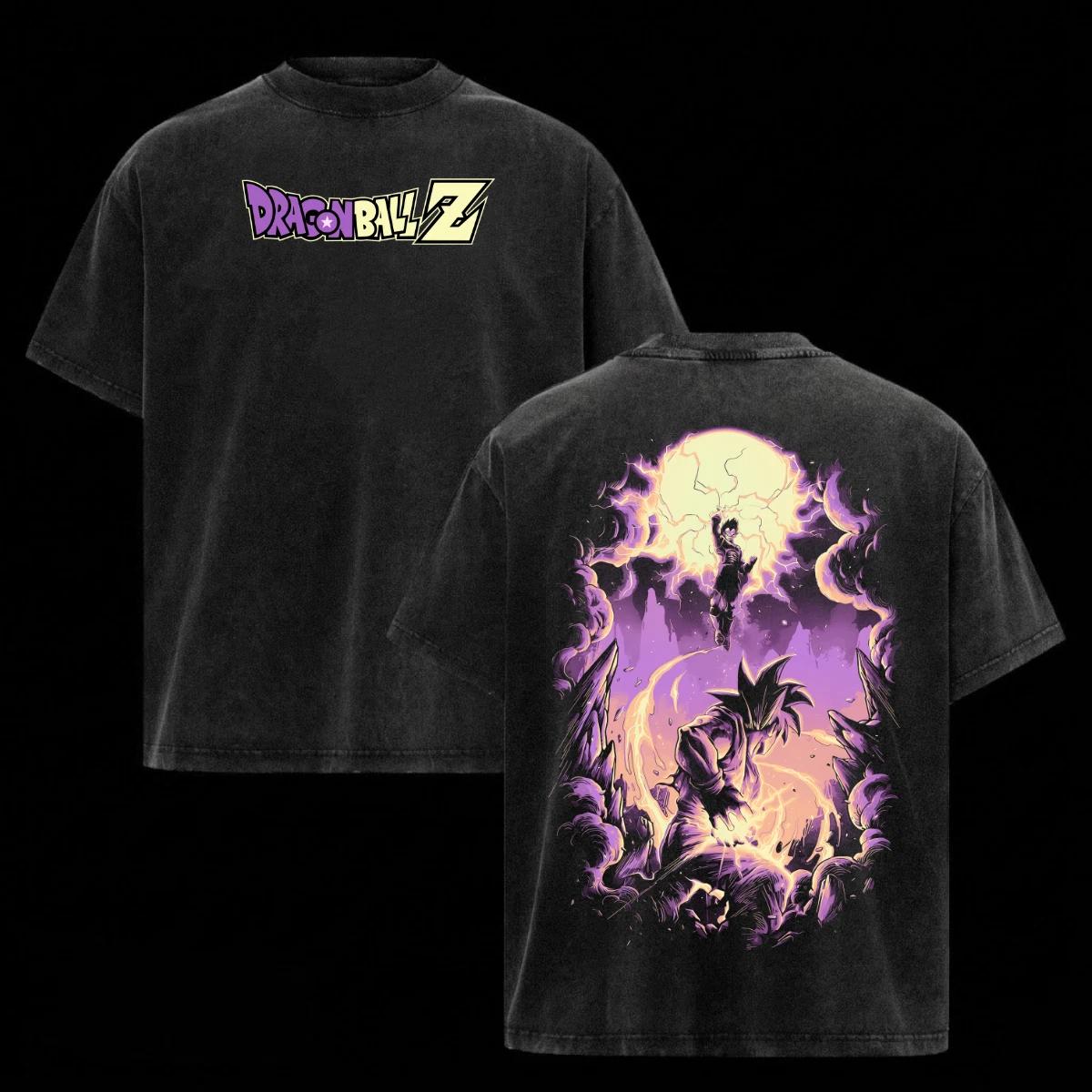 

Retro Dragon Ball Z Shirt Vintage Goku Acid Wash Tee Anime Men Graphic Top 4XL