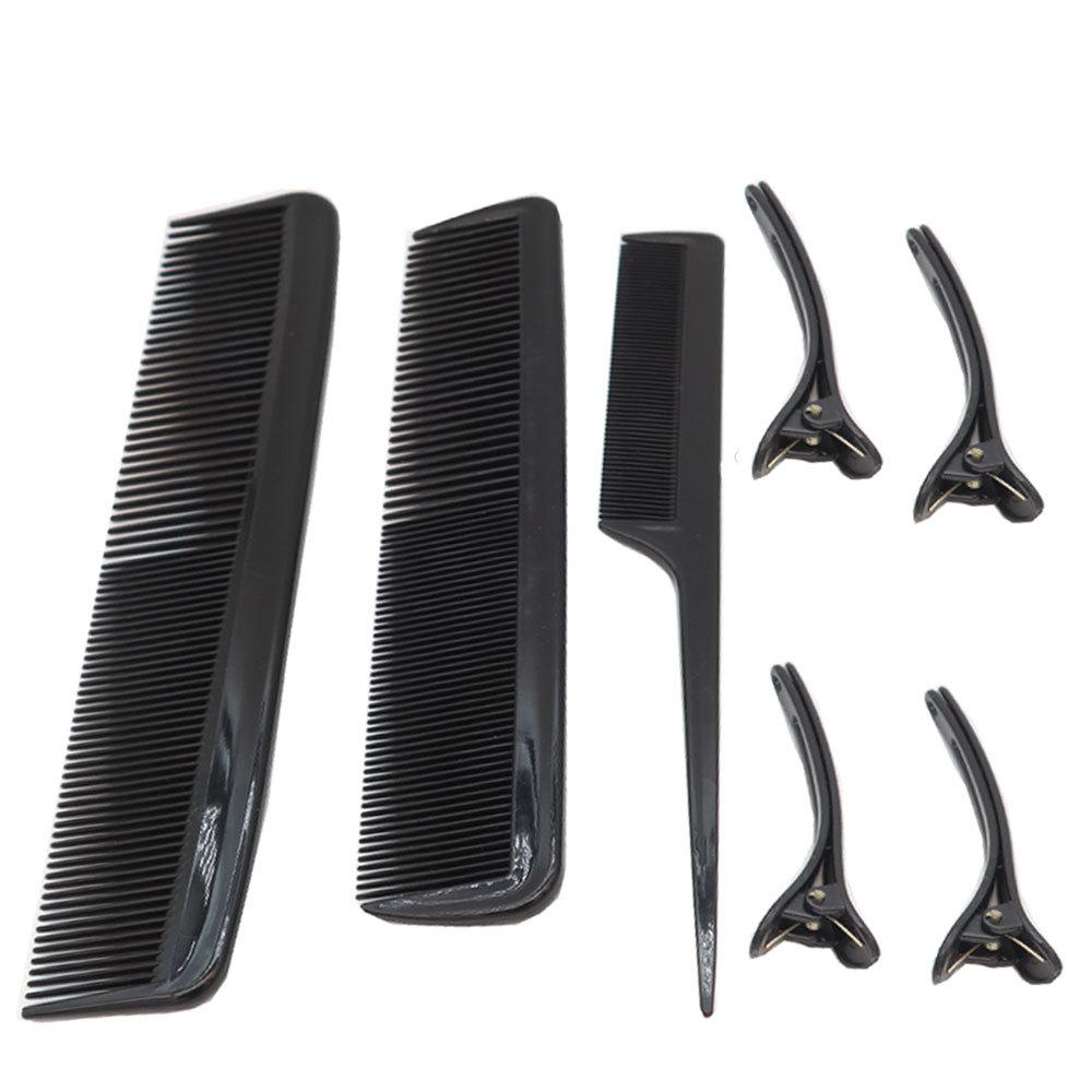 4-7pcs Hairdressing Combs Hair Clips Set Hairdresser Hair Cutting Comb Flat Texture Comb Curly Barber Combs Salon Styling Tools