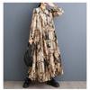 2025 Round Neck Long Sleeve Loose Skirt Women's Big Size Middle Aged Mom Dress