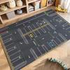 Cartoon Car Traffic Crystal Pile Carpet Children's Room Climbing Mat Home Non-Slip and Dirt Resistant Living Room Mat