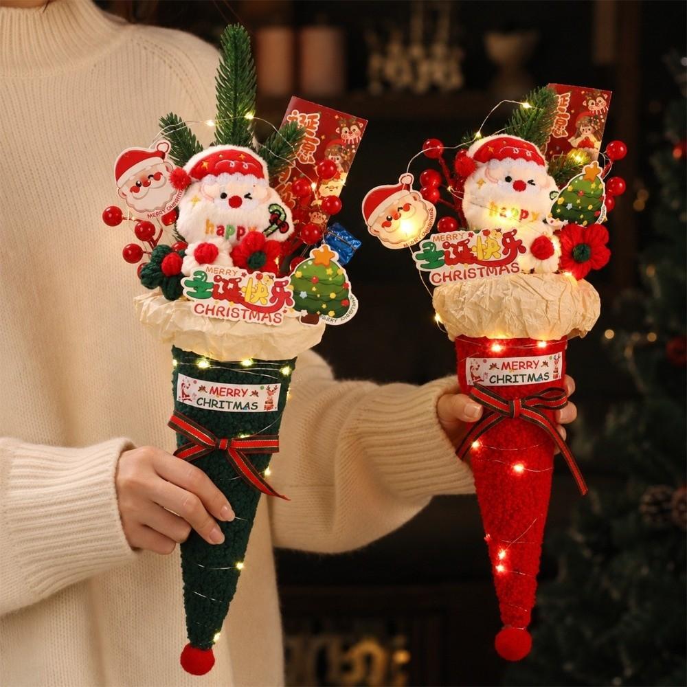 Ribbon Bow Christmas Bouquet Cone Shaped Candy Cone Bouquet Gift for Girlfriend