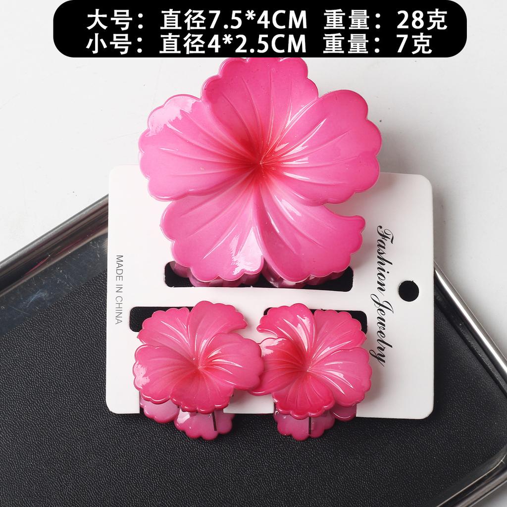 2025 New Egg Flower Grab Clip Retro Color Flower Hair Claw Clip Lady Side Grab Half Grab Back Head Shark