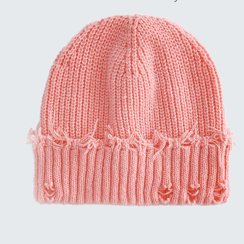 Knitted Hat, Children's Woolen Hat, Perforated Hat, Versatile And Eye-catching, Small Face
