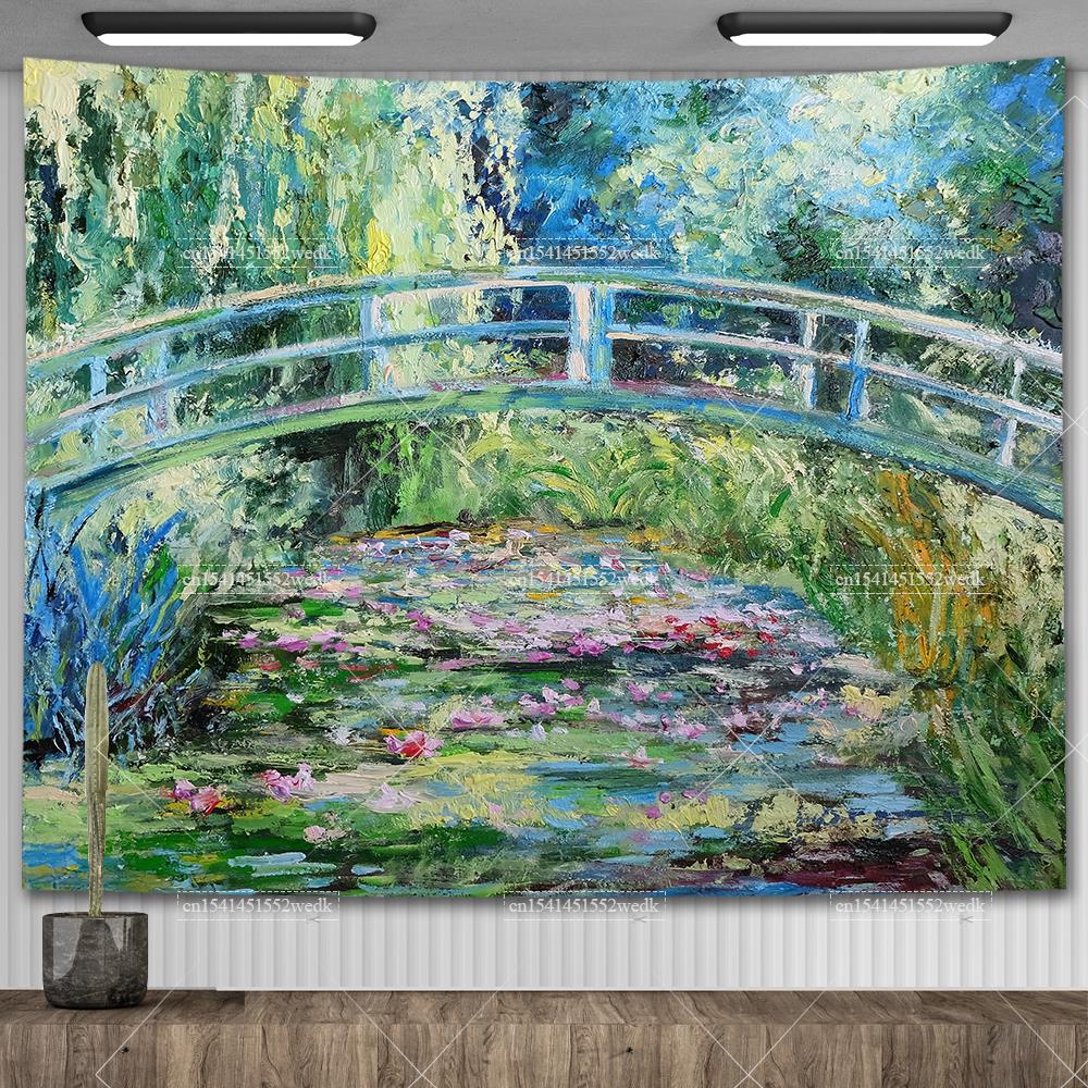 Claude Monet Lilia Wodna Obraz Olejny Gobelin Wiszący na Ścianie Estetyczny Wystrój Pokoju Dzieło Sztuki Gobelin Krajobrazowy Dekoracja Sypialni