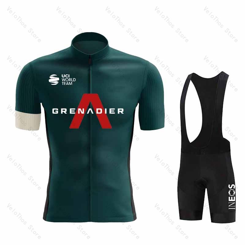 Ineos Grenadier Radsport Set Kurzarm Trikot und Trägerhose Pro Race Fahrradbekleidung Anzug Sommer MTB Kleidung Trikot Atmungsaktiv