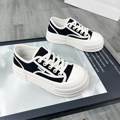 DOGHC Pantofi Sport Canvas NOU Femei Pantofi Plați Primăvară Toamnă Pantofi cu Platformă Adidași cu Șireturi Dama Pantofi Vulcanizați