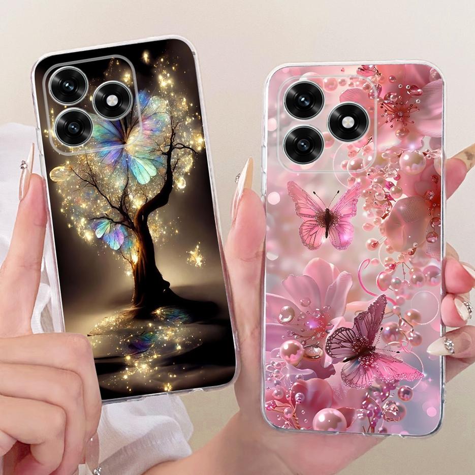 For Honor X5C Plus Case NLA-LX1 Luxury Butterfly Painted Cover Clear Silicone Case For Honor X5C X 5C HonorX5C Plus 4G Soft Bags