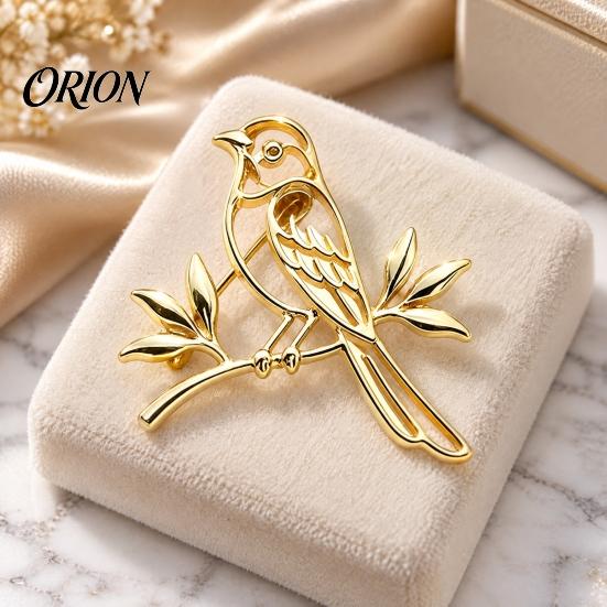 Rose Flower Brooch Hollow Metal Bird Brooch, Golden Silver Plated Lapel Shape Pin, Decorative Accessory for Suits Coats Dresses Bags Pin