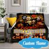 Custom Name Halloween Horror Christmas  Blanket bed sofa Blanket Flannel Blanket for Camping, Hiking, Picnic Essentials,gift for Fan family