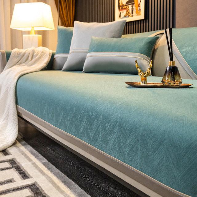 

Жаккардовый чехол для дивана, нескользящий чехол для кресла, L-образный чехол для дивана, защита для мебели Cushion cover45x45cm зелёный