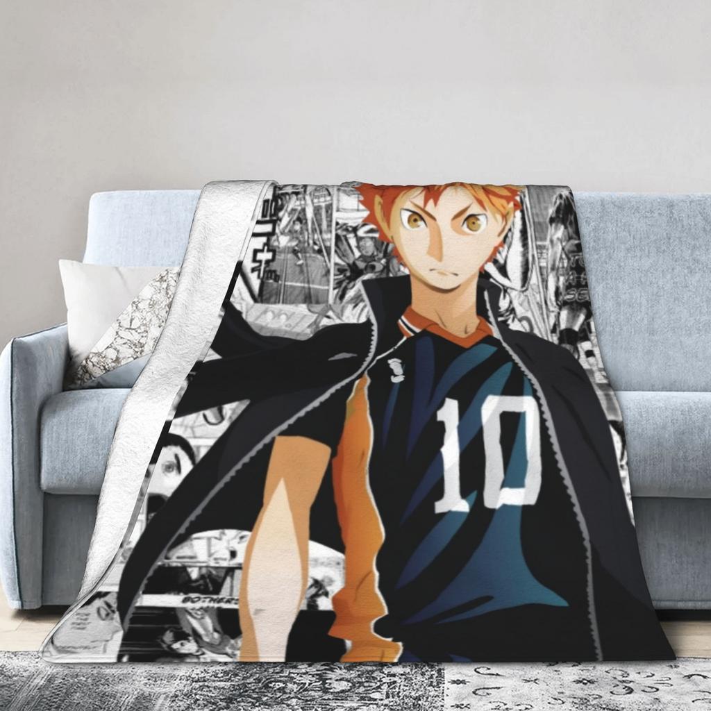 Haikyu!! Shoyo Hinata Blankets Fleece Decoration Anime Manga Portable Super Soft Throw Blankets for Bedding Car Bedding Throws