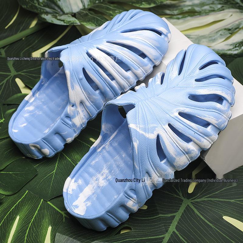 Men's Summer Lightweight Breathable Closed-Toe Monstera Leaf Sandals