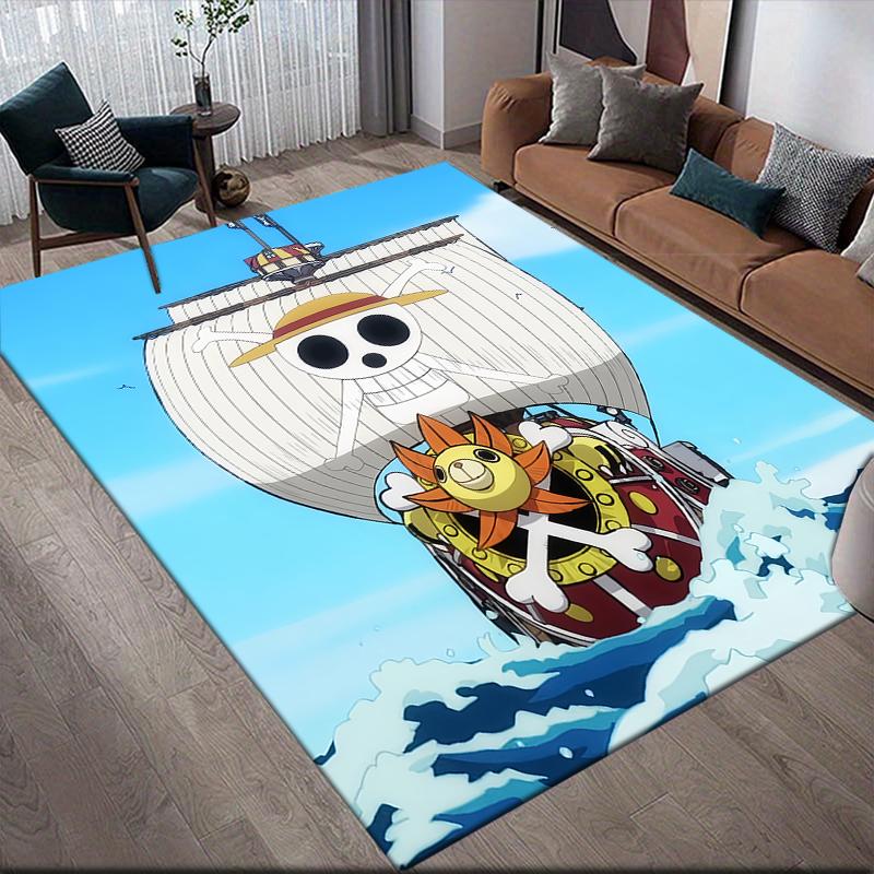 One Piece Dark Style Square Area Rug, Non-Slip Floor Mat for Home Office, Perfect Gift for Fans.chl