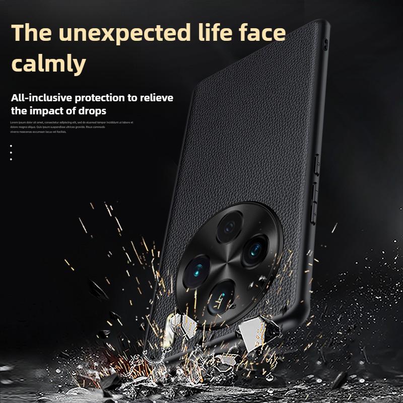 Premium Genuine Cowhide Litchi Leather Case for X200 Ultra X200s X100s X90s Pro Pus X100 Hardware Len Full Protection Hard Cover