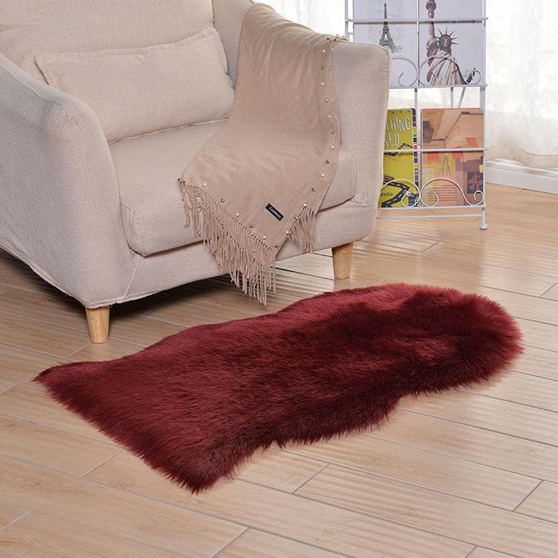 Zima Europejska Prosta Imitacja Wełny Biały Domowy Salon Zagęszczony Pluszowy Dywan Mata Podłogowa Wykusz Mata