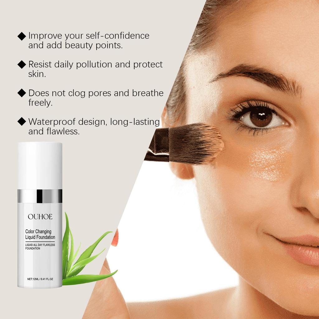 OU HOE Color-Changing Liquid Foundation Brightening Natural Concealing Moisturizing Liquid Foundation