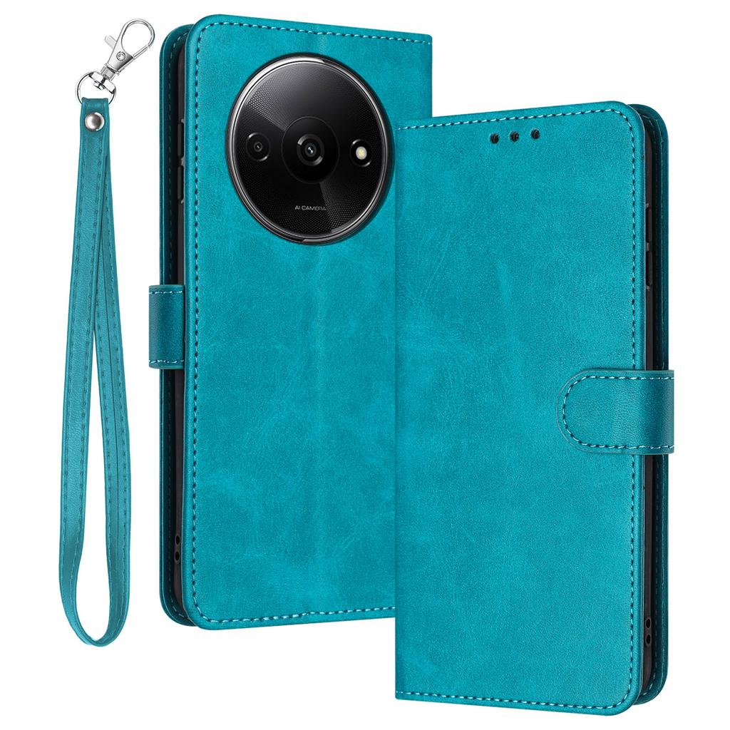 For Xiaomi Redmi A3/Poco C61 4G Case Magnetic Clasp Leather Wallet Stand Phone Cover with Strap