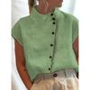 Women's Fashion Casual Summer Spring Solid Color Print Short Sleeve Half Turtleneck Blouses & Shirts