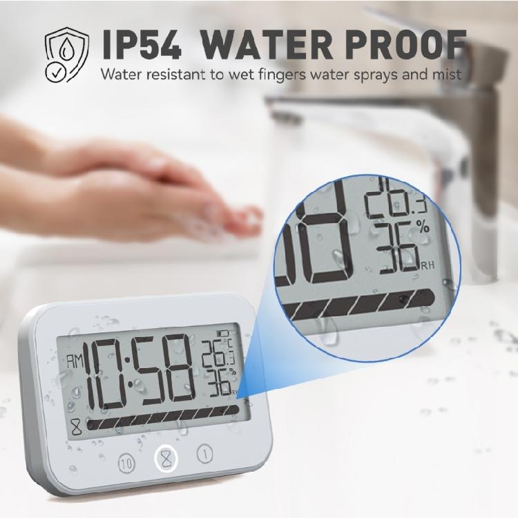 User Friendly Shower Clock With Timer Temperature Display Reliable Waterproofing Shower Clock For Everyday Display