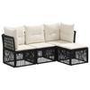 Garden Sofa Set 4 Pcs Black Poly Rattan