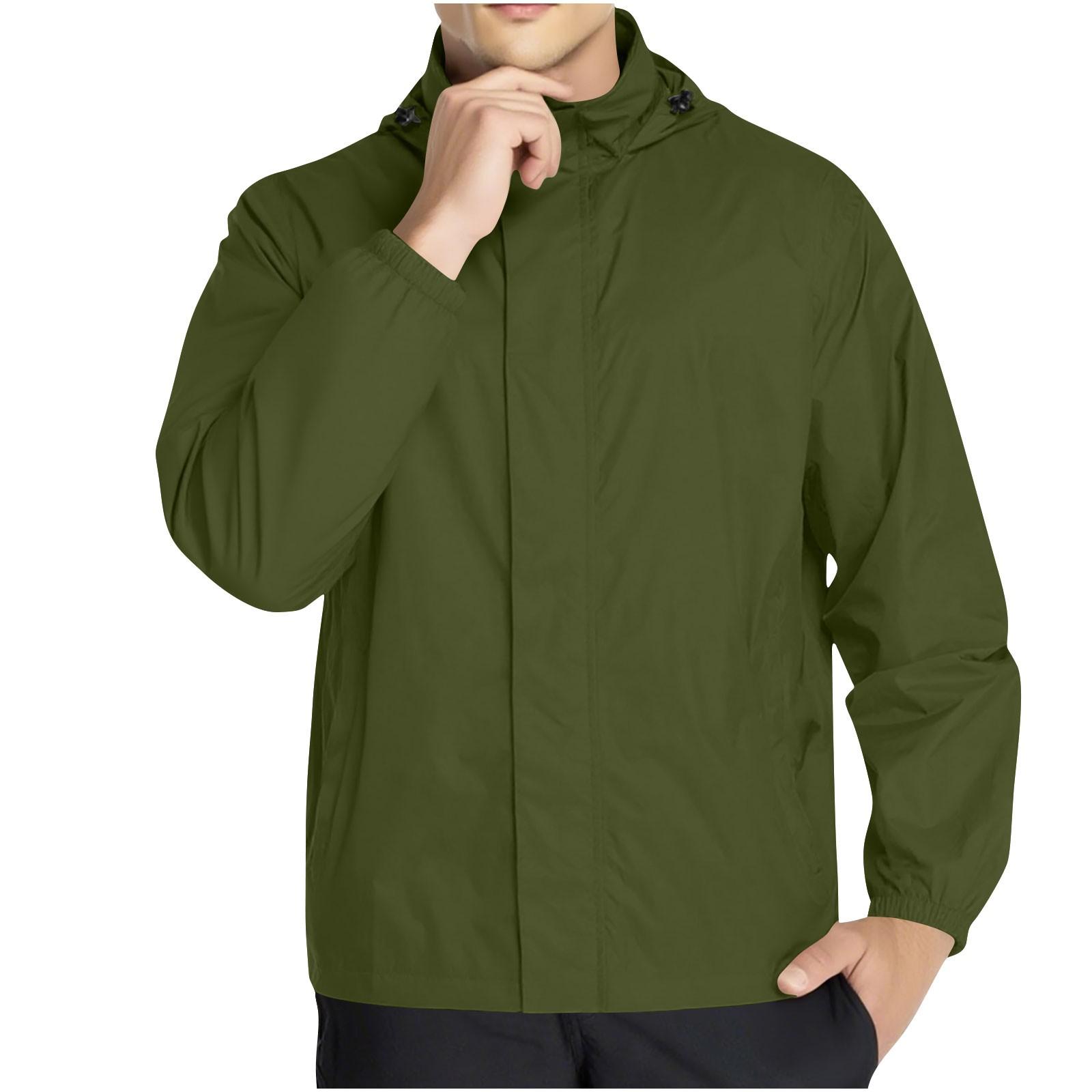 

Мужская дождевая куртка дождевик для бега водонепроницаемая ветрозащитная для путешествий пешего туризма велоспорта дождевик L армия зеленый