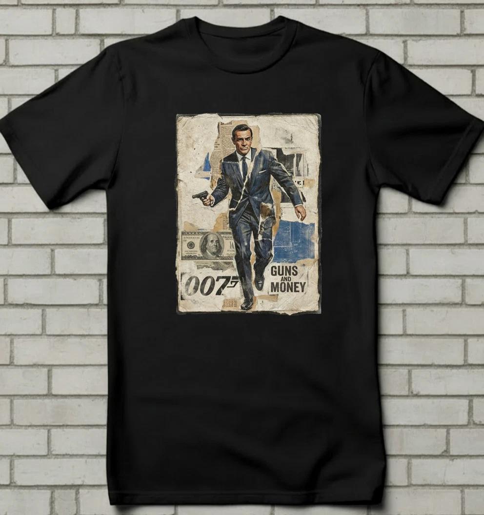 James Bond 007 CUSTOM T-Shirt Size S-5XL 3XL