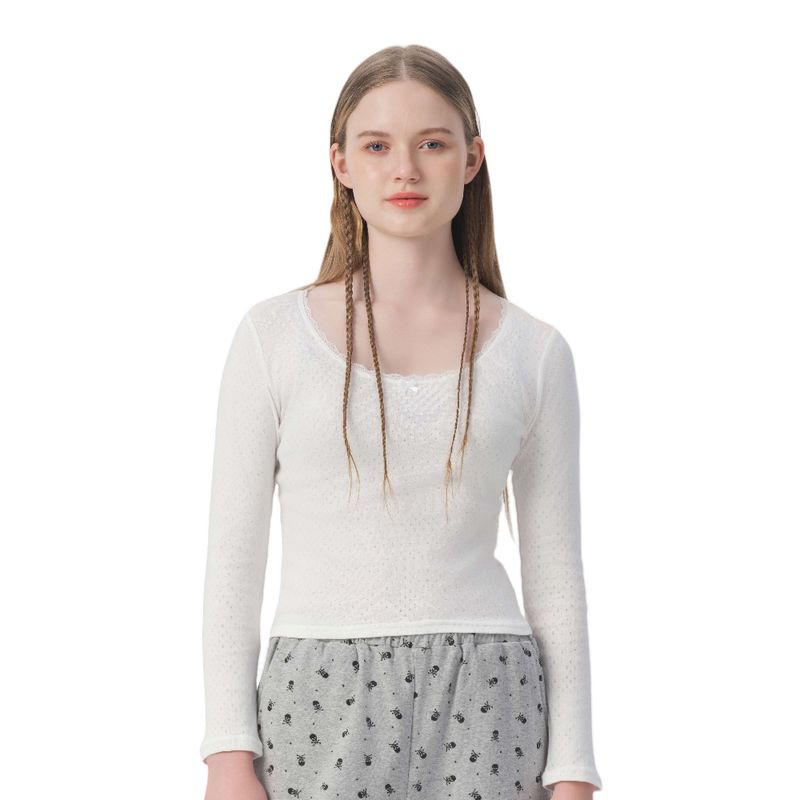 Yescci Pure Cotton U-Collar Comfortable Baby Blue Long sleeves Shirt