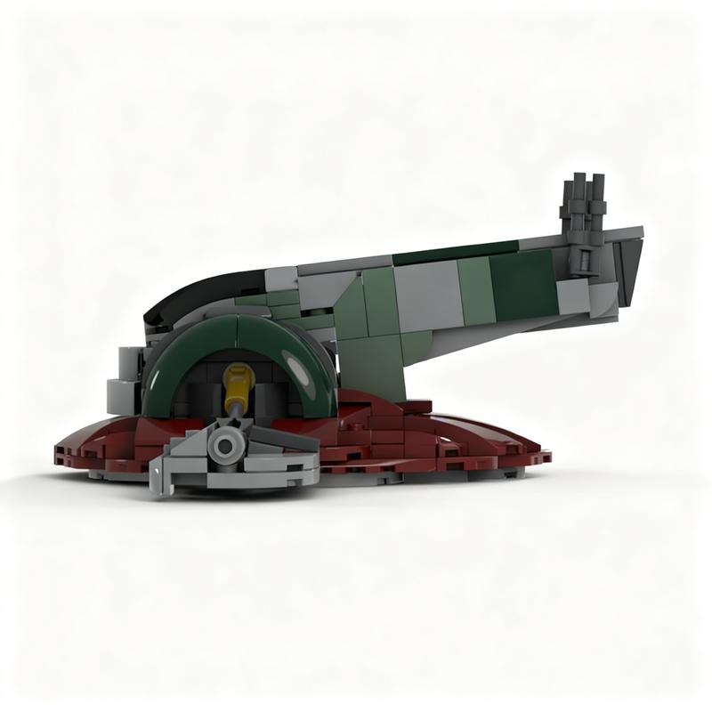 306PCS MOC Space Battle Outdated Midi Scale Slave 1 Hunter S Starship Model Custom Building Blocks DIY Assembly Gift Home Set