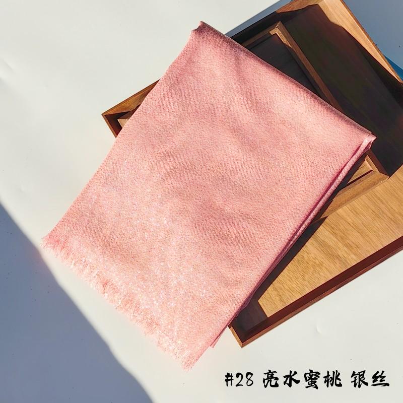 Lastest Brand Design Scarf Shiny Solid Color Shawls Rayon Fabric Gold Silk Silver Wire Head Shawl Fringe Hijab For Women