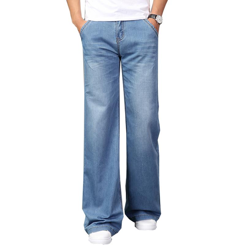 Jeans Menn Herre Store Utsvingte Jeans Boot Cut Ben Utsvingte Løs Passform Middels Livhøyde Denim Jeans