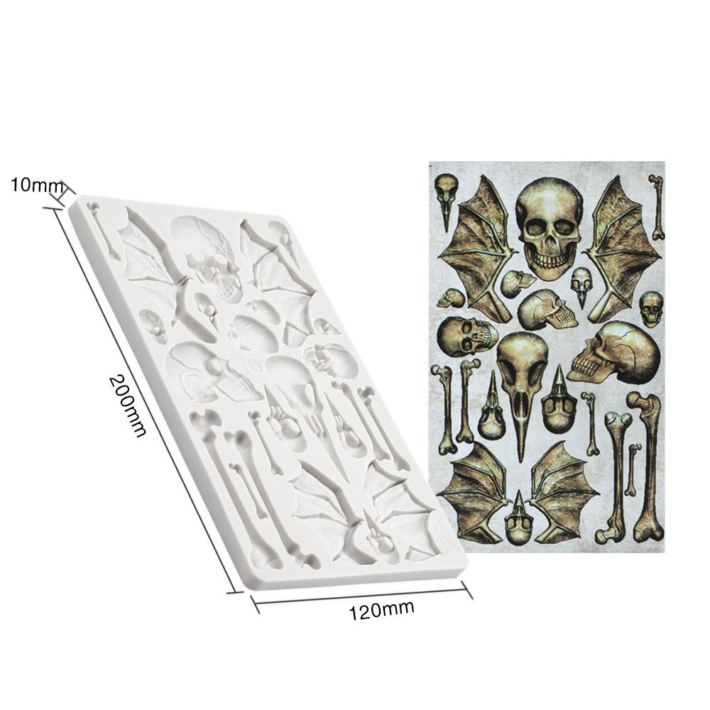 1pc Halloween Pumpkin Skull Silicone Mold Durable Cake Fondant Handcrafted Mold For Children Home Decorative Baking Mold Tools