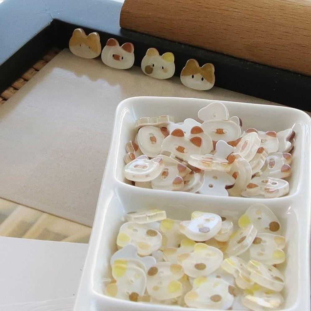 30pcs Cute Kitty Buttons Creative Ginger Cat Buttons Kawaii Calico Cat Buttons Clothes Accessories