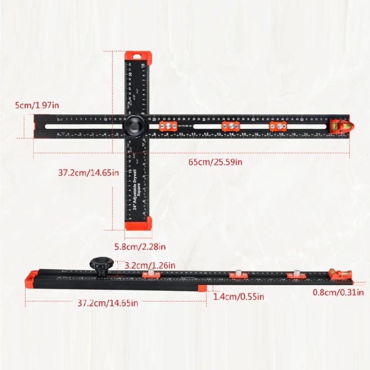 Woodworking 2 In 1 Drilling Positioning Ruler Combination Angles Ruler T-Shaped Ruler Cabinet Hardware Jig