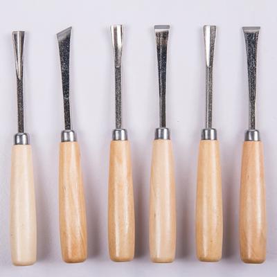 6Pcs Graving Chisels Rust-proof Anti-abrasion Stainless Steel Assorted Wood Graving Chisel Kit for Craft Making