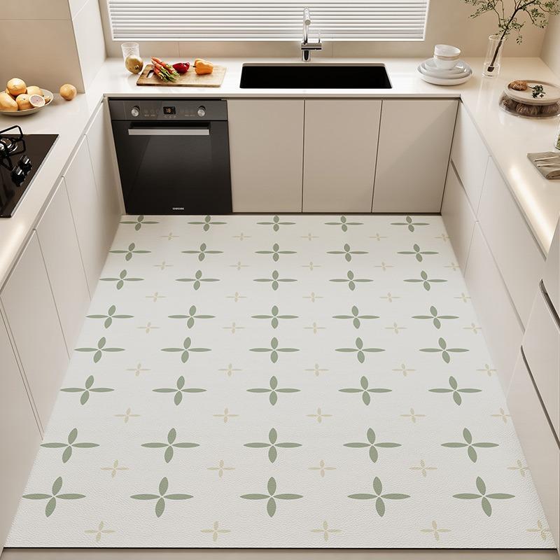 Kitchen Floor Mats Large Area Plaid Carpet Waterproof Oil-proof Rug Pvc Leather Non-slip Foot Mat Home Decoration Rugs Alfombrar
