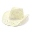 Spring And Summer Retro White Denim Straw Hat Men'S And Women'S Hats Travel Shading Casual Versatile Beach