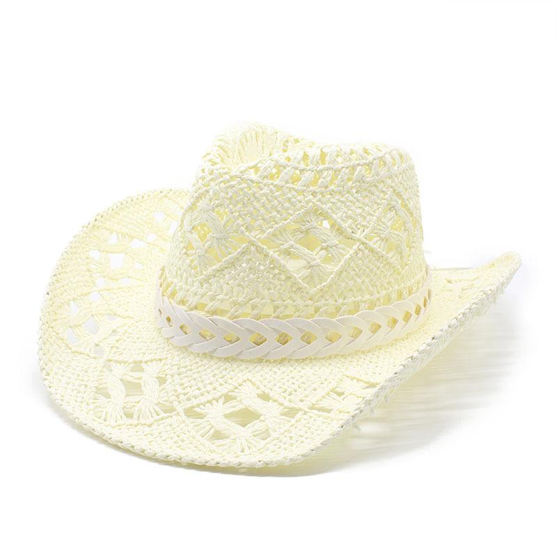 Spring And Summer Retro White Denim Straw Hat Men'S And Women'S Hats Travel Shading Casual Versatile Beach