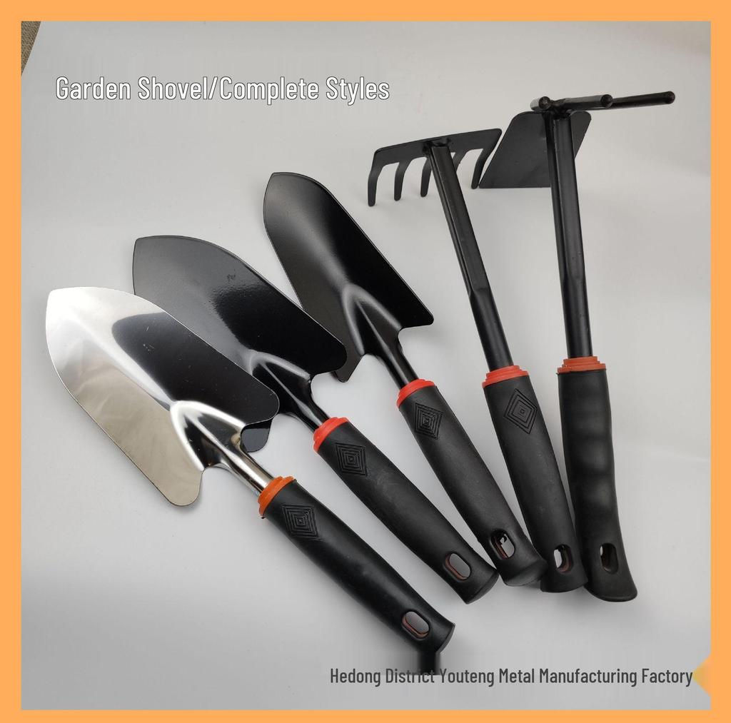 Dual-Use Garden Tool Set: Shovel, Five-Tooth Rake, Hoe for Planting Flowers and Succulents
