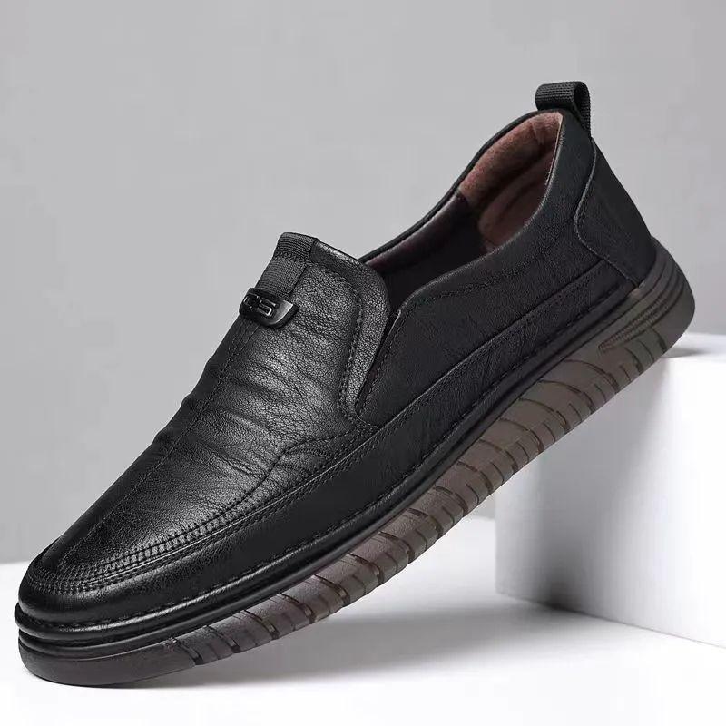 Leather Soft-soled Lazy Shoes, One-pedal Versatile Casual Leather Shoes, Men's New Driving Breathable