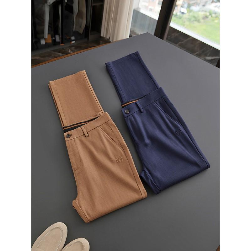 Relaxed Fit Linen Blend Trousers Men Straight Leg Casual Pants Fall Fashion