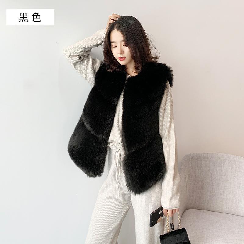 Autumn and winter clothing imitation fur vest women's short vest imitation fox fur vest splicing jacket